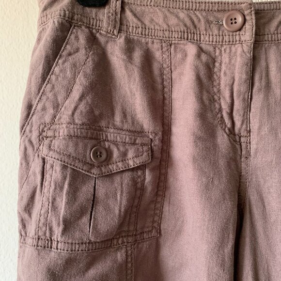 ๐ Anthro Hei Hei Casual Lilac Cargo Linen Pants โ Adventure-Ready Style! ๐ - Picture 3 of 4